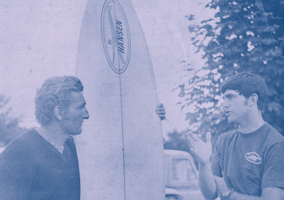 Mike Doyle with local surfer Surfer Crow in the 60’s.
